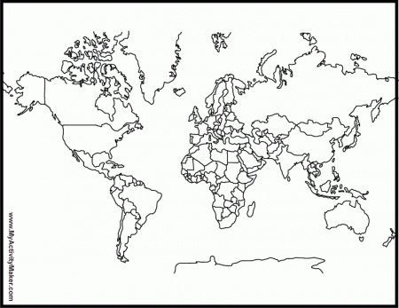 World Map Coloring Page | Coloring Pages