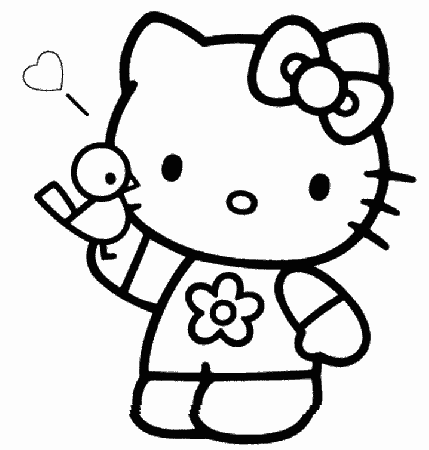 Hello Kitty Pictures Coloring Page - Kids Colouring Pages