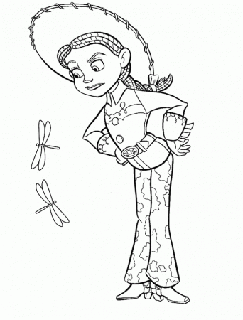 Jessie Toy Story And Dragonfly Coloring Pages - Toy Story Coloring 