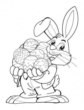bunny with eggs printable coloring pages
