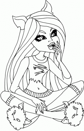 Monster High Is Sitting Coloring Pages - Monster High Cartoon 