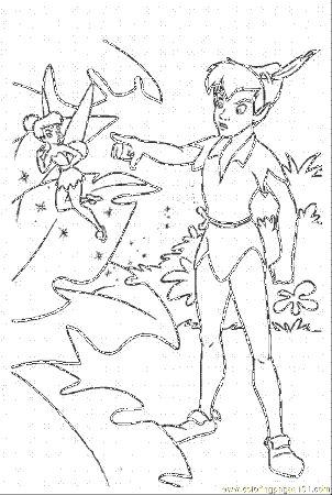 Coloring Pages Peter Pan Will Go With Tinker Bell (Cartoons 