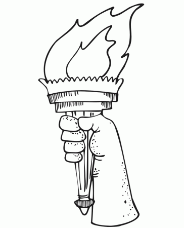 Patriotic Coloring Page | Statue of Liberty Flame