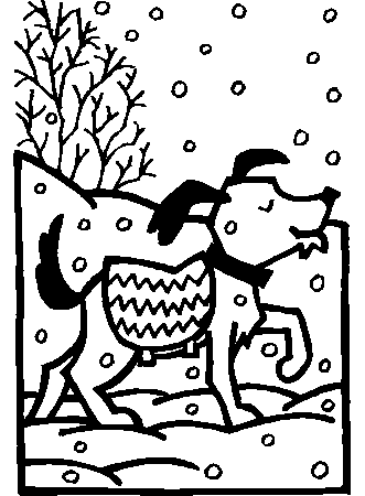 Printable Dog1 Winter Coloring Pages - Coloringpagebook.com