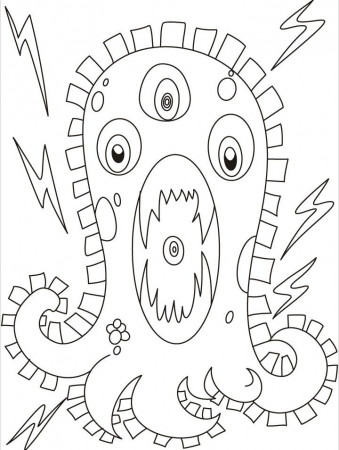 This monster is very furious, full of electric current coloring 