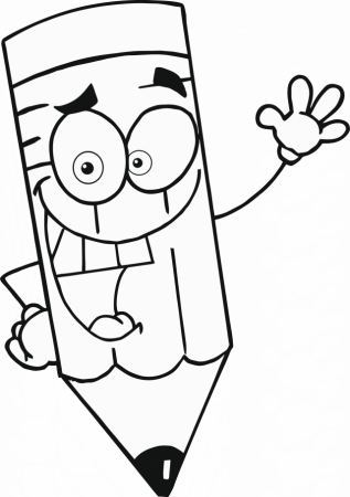Detail Colouring Page Of Cartoon Pencil For Kids Added Th Id 24939 