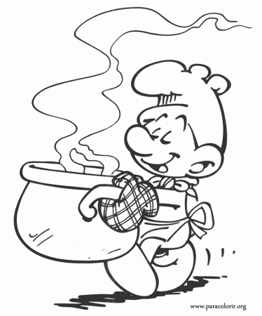 Baker Smurf Coloring Pages | Teaching