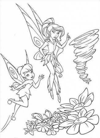 Cartoon: Inspiring Tinkerbell Makes Little Twister Coloring Page 