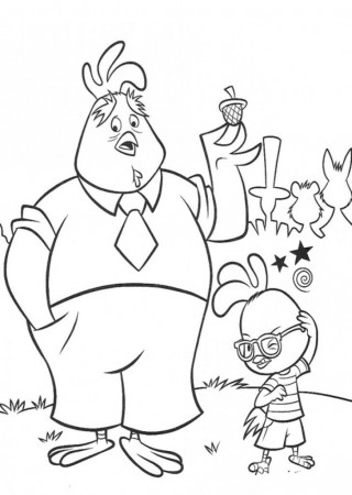Chicken Little Was Playing In The Garden Coloring Pages - Kids 