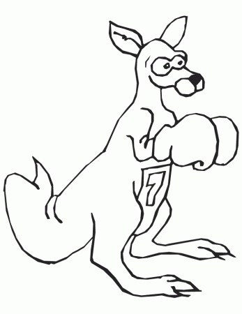 Boxing Kangaroo Coloring Page | Free Printable Coloring Pages