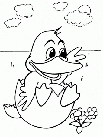 free duck baby coloring pages to print for kids | Great Coloring Pages