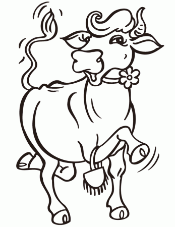 Dancing Cow Coloring Page | Free Printable Coloring Pages