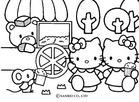 hello kitty friends coloring