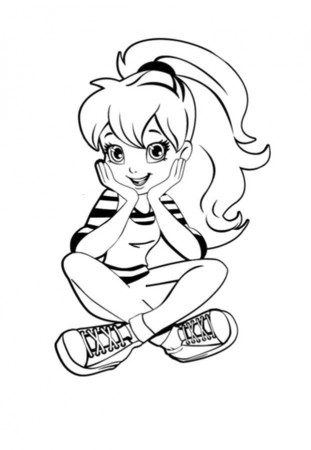 Polly Pocket Lady Was Sitting Relaxed Coloring Pages - Polly 