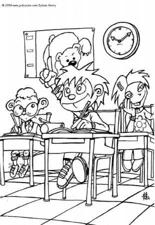 CLASSROOM SCENES coloring pages - Drawing lesson
