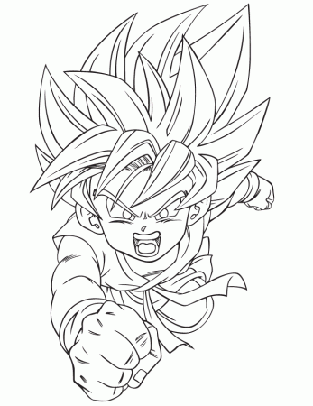 Dragon Ball Z Goku Ssj Coloring Page | Free Printable Coloring Pages