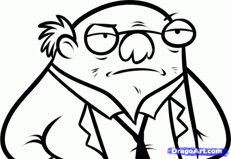 How to Draw Dr Chimpsky, Dr Chimpsky from Rocket Monkeys, Step by 