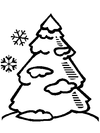 trees in the winter Colouring Pages