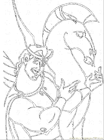 Coloring Pages Hercules And His Pegasus (Cartoons > Others) - free 