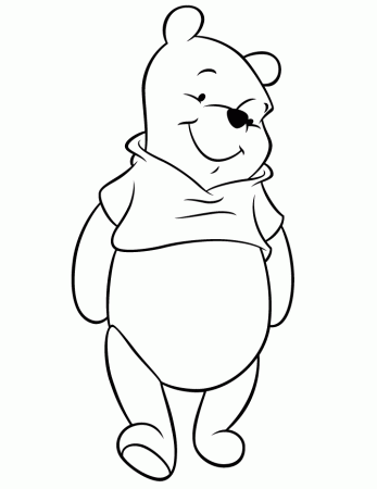Winnie The Pooh Walking Cheerfully Coloring Page | Free Printable 