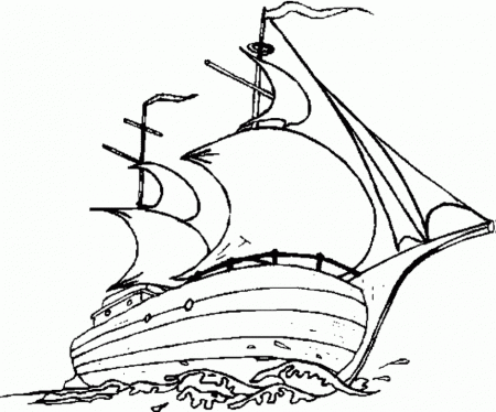 Free Printable Coloring Page Mayflower Holidays Thanksgiving Day 