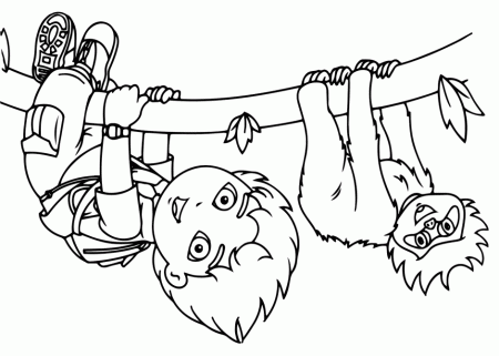 Diego Go Twin Monkeys Coloring Page Coloringplus 180140 Go Diego 