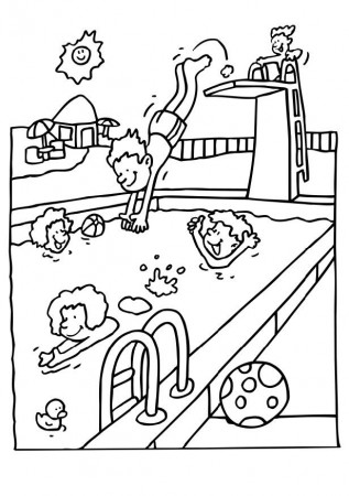 Swimming pool safety Colouring Pages (page 2)