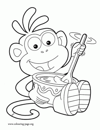 Dora - Boots making chocolate coloring page