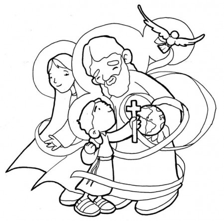 Holy Family / Trinity coloring page | Christian Ed Lessons and Crafts…