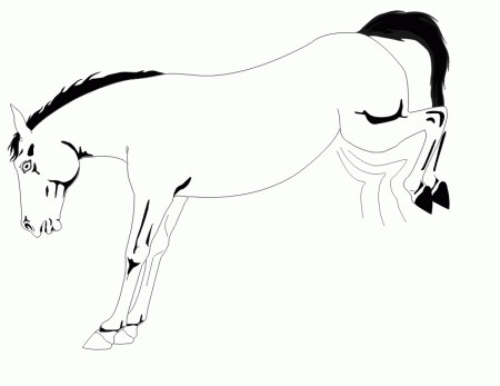 Horse Coloring Page | Bucking Horse