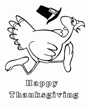 Thanksgiving Day Coloring Page Sheets - Running Thanksgiving 