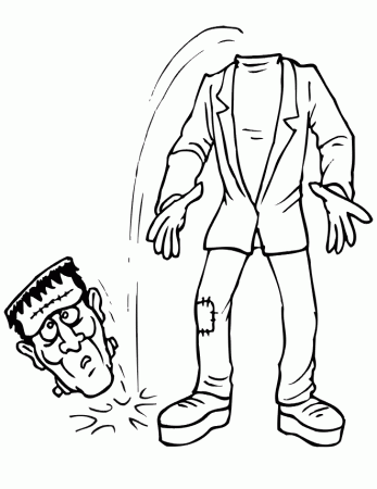 Frankenstein Coloring Page | Losing his Head