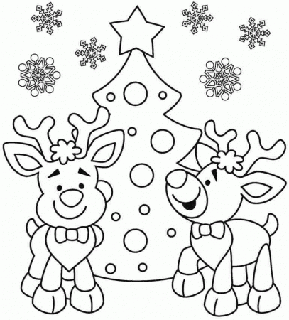 Colouring Pages Christmas Santa Deer Printable For Kids & Boys #