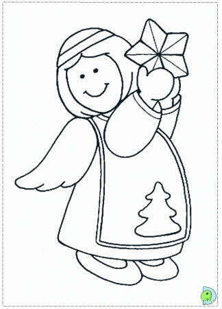 Angel coloring page, Christmas Angel colouring page