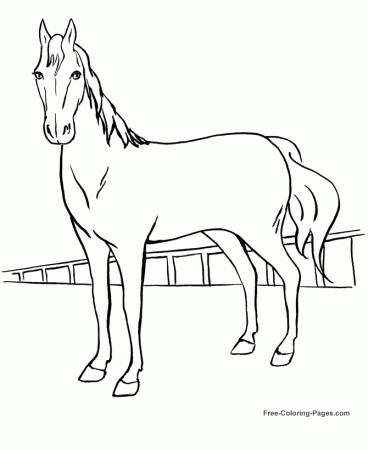 Horse coloring pages, sheets and pictures - 002