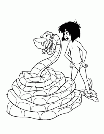 Disney Mowgli And Snake Coloring Pages - Disney Coloring Pages 