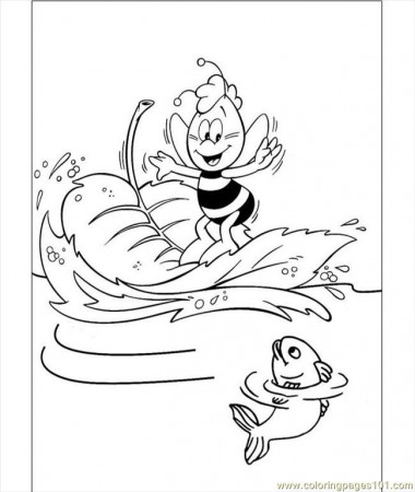 Coloring Pages Surfing Coloring Page (Cartoons > Maya the Bee 