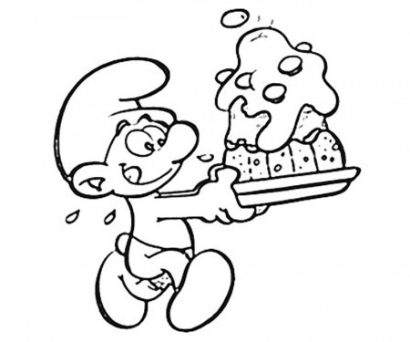 4 Baker Smurf Coloring Page