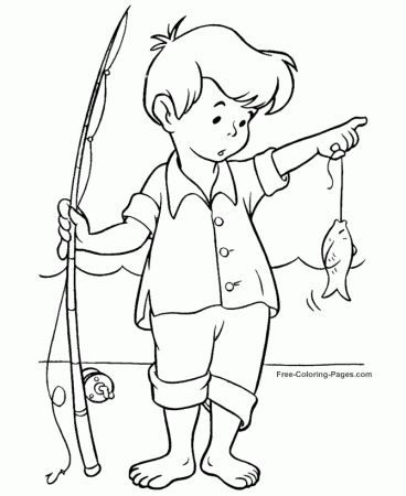 Summer Coloring Book Pages - Fishing 06