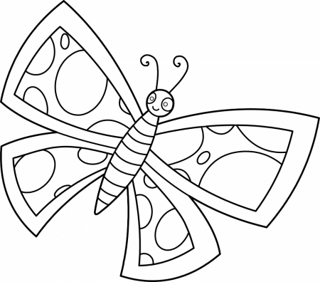 Vector Of A Cartoon Butterfly Emerging From A Cocoon Outlined 