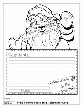 Free Online Coloring Pages-Dear Santa | MonsterMarketplace.