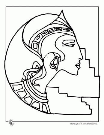 Fantasy Jr. | Art Deco Nefertiti Coloring Page