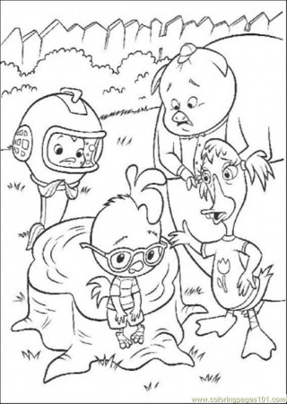 Coloring Pages Chicken Little Is Talking With Its Friends 