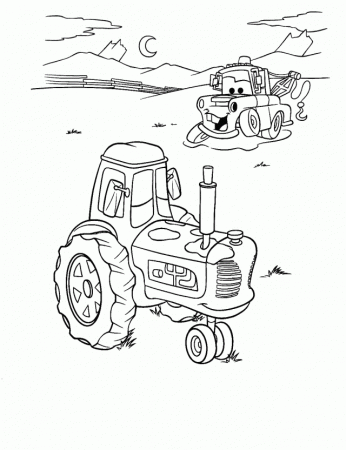Free Printable Mater And Tractor Tipping Colouring Page 145661 