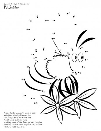 Bee - Connect the Dots Page for Kids - Printable Worksheet