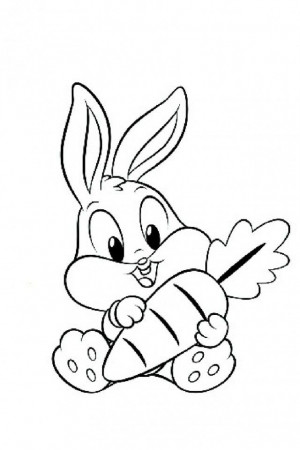 Free Coloring Page With A Bunny With A Carrot | download free 