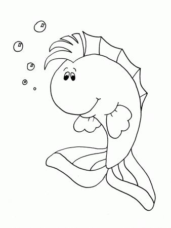 Cute Fish and Bubble Coloring Pages : New Coloring Pages