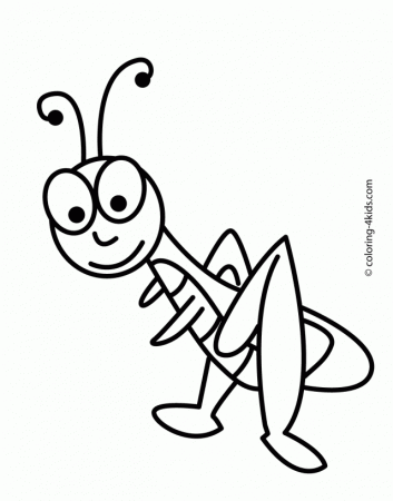 Funny Grasshopper Nature Coloring Pages For Kids Printable Free 