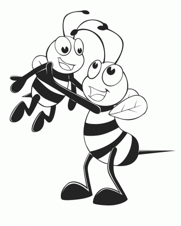 Father's Day Bees - Free Printable Coloring Pages