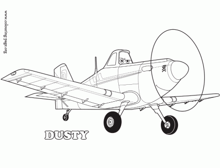 Planes - Dusty, a plane with high hopes coloring page